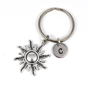 Sun Keychain, Initial Keyring, Sun Keyring, You Are My Sunshine ...