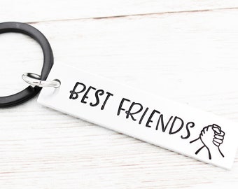 Best Friends Keychain, Friendship Keyring, Gift For Friends, Bestie Gifts, Soul Sister Gifts, BFF Key Chain, Friend Birthday Gift, Distance