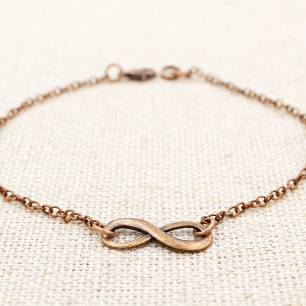 Copper Infinity Anklet, Infinity Ankle Bracelet, Infinity Charm Jewelry, Gift For Wife, Unisex Anklets, Couples Gift, Gifts For Girlfriend