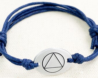 Sobriety Symbol Bracelet, Alcoholics Anonymous Gift, AA Recovery Jewelry, Sober Anniversary Gifts, Addiction Recovery, You Got This