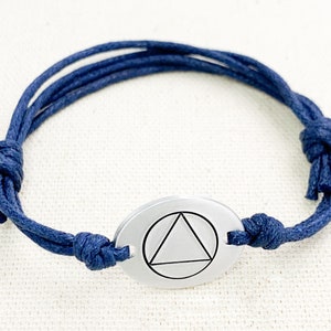 Sobriety Symbol Bracelet, Alcoholics Anonymous Gift, AA Recovery Jewelry, Sober Anniversary Gifts, Addiction Recovery, You Got This