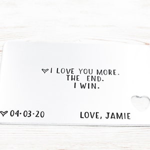 Insertion personnalisée de carte de portefeuille, je t’aime plus de cadeaux, carte de portefeuille de message personnel, cadeau pour le mari, cadeaux d’anniversaire, cadeaux de petit ami