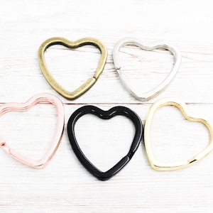 Heart Keyring Add On Option, Heart Shaped Key Ring, Rose Gold, Gold, Silver, Heart Keychains