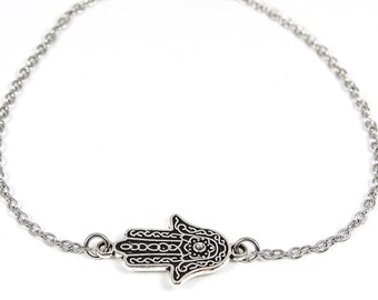 Cavigliera mano Hamsa, Mano di Fatima, Cavigliera Yoga, Gioielli mano Hamsa, Regalo istruttore Yoga, Regalo Yoga, Gioielli curativi, Gioielli di protezione