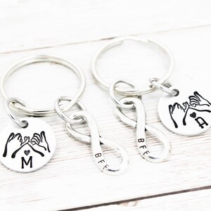 Long Distance Pinky Promise Keychain Set, Pinky Promise Keychains For 2, Distance Gift, Best Friend Gifts, No Matter Where, Soul Sisters