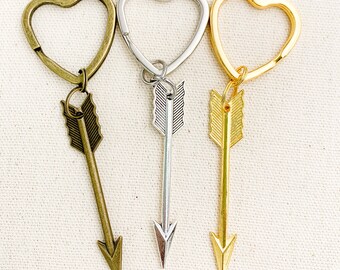 Arrow Keychain, Simple Arrow Keyring, Arrow Purse Charm, Small