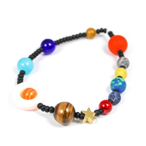 Stretchy Solar System Bracelet, Galaxy Bracelet, Planet Bracelet, Cosmic Jewelry, Science Jewelry, Jupiter Jewelry, Celestial Bracelet, Star