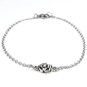 Rose Anklet, Flower Anklet, Summer Anklet, Yoga Anklet, Beach Anklet, Wedding Anklet, Charm Anklet, Boho Anklet, Everyday Anklet, For Her