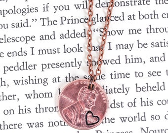 Gepersonaliseerde jubileumketting met jaartal, koperen jubileumketting, gepersonaliseerd sieraad met datum, ketting met munthanger, cadeaus voor stellen, Penny From Heaven