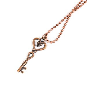 Skeleton Key Necklace, Key To My Heart, Key Jewelry, Ornate Key Charm, Vintage Inspired Necklace, Victorian Jewelry, Long Necklace, Layering