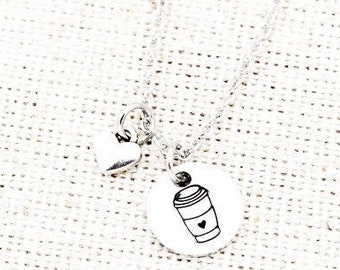 Coffee Cup Necklace, Coffee Lover Necklace, Coffee Jewelry, Coffee Gifts, Coffee Charm Necklace, Coffee Drinker Gift, Caffeine Lover, Tea