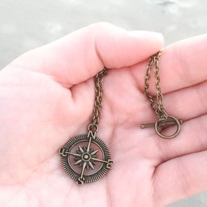 Compass Necklace, Travel Necklace, Traveler Gift, Explore Necklace, Friendship Jewelry, Not All Who Wonder Are Lost, Distance Couples Gift