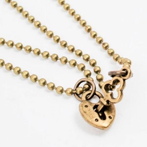 Dainty Matching Lock and Key Necklace Set, Couples Matching Necklaces, Friendship Necklaces, Key To My Heart, Girlfriend Boyfriend Gift