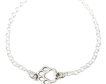 Paw Print Anklet or Bracelet, Dog Paw Jewelry, Vet Tech Gift, Pet Jewelry, Dog Mom Gifts, Dog Lover, Loss Of Dog, Veterinary Graduate Gifts