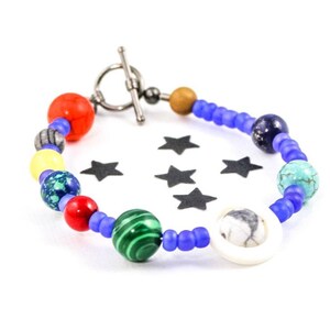 Solar System Bracelet, Planet Bracelet, Planet Jewelry, Cosmic Jewelry, Science Jewelry, Geeky Jewelry, Unisex Jewelry, Astrology Jewelry