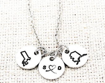 Lange Distanz Paare Halskette, Distanz Freundschaft Halskette, Zustand Halskette, Distanz Beziehung Geschenk, Weg gehen Geschenke, Geschenk des besten Freundes