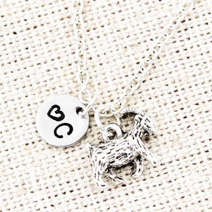 Goat Initial Necklace, Farm Animal Jewelry, Goat Charm Necklace, Farmer Gift, Goat Mom, Goat Lover Gift, Goat Jewelry, Goat Gifts, Farm Wife