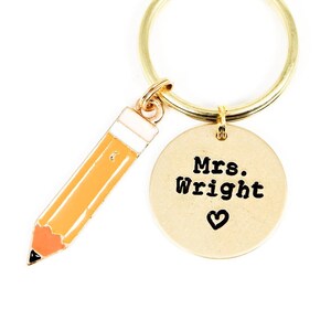 Personalized Teacher Keychain, Teacher Appreciation Gift, Pencil Keyring, Teacher Keyring, Gift For Teacher, End Of Year Teacher Gift