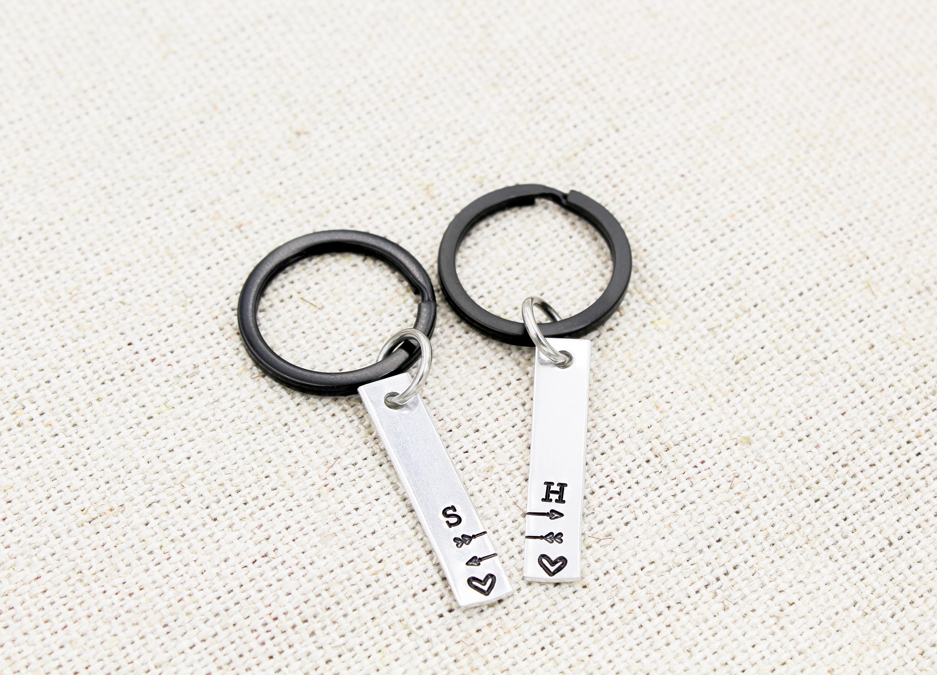 Personalized Couples Keychain Set Custom Keychains for 2 Etsy UK