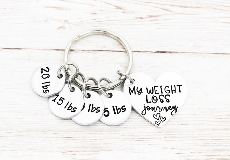 Personalized Weight Loss Journey Keychain, Weight Loss Tracker Keyring, Weight Loss Motivation Gift, Goals Gift, Milestone Keychains image 8