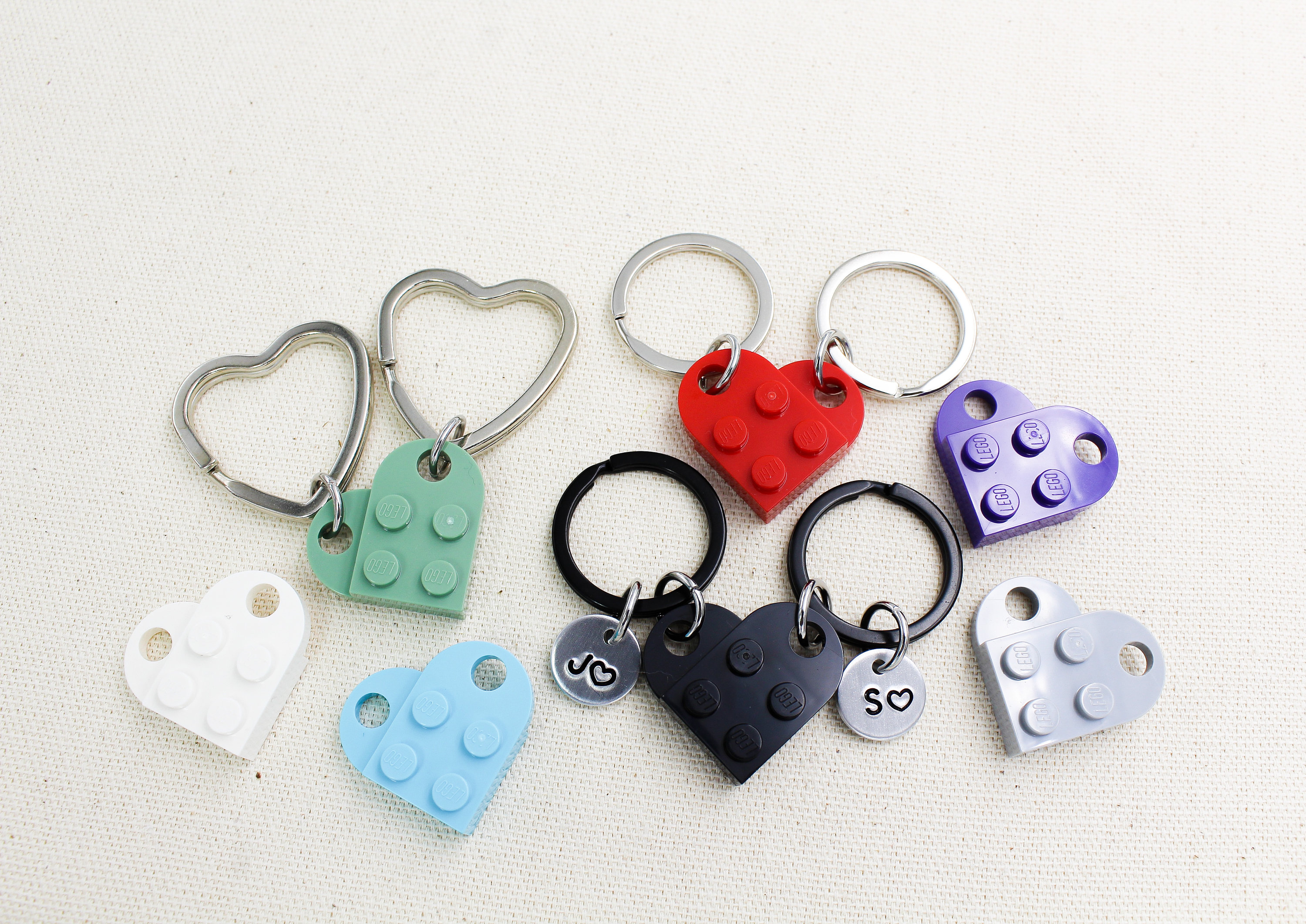 Heart Connector Keychain Set, Made From Authentic LEGO® Bricks