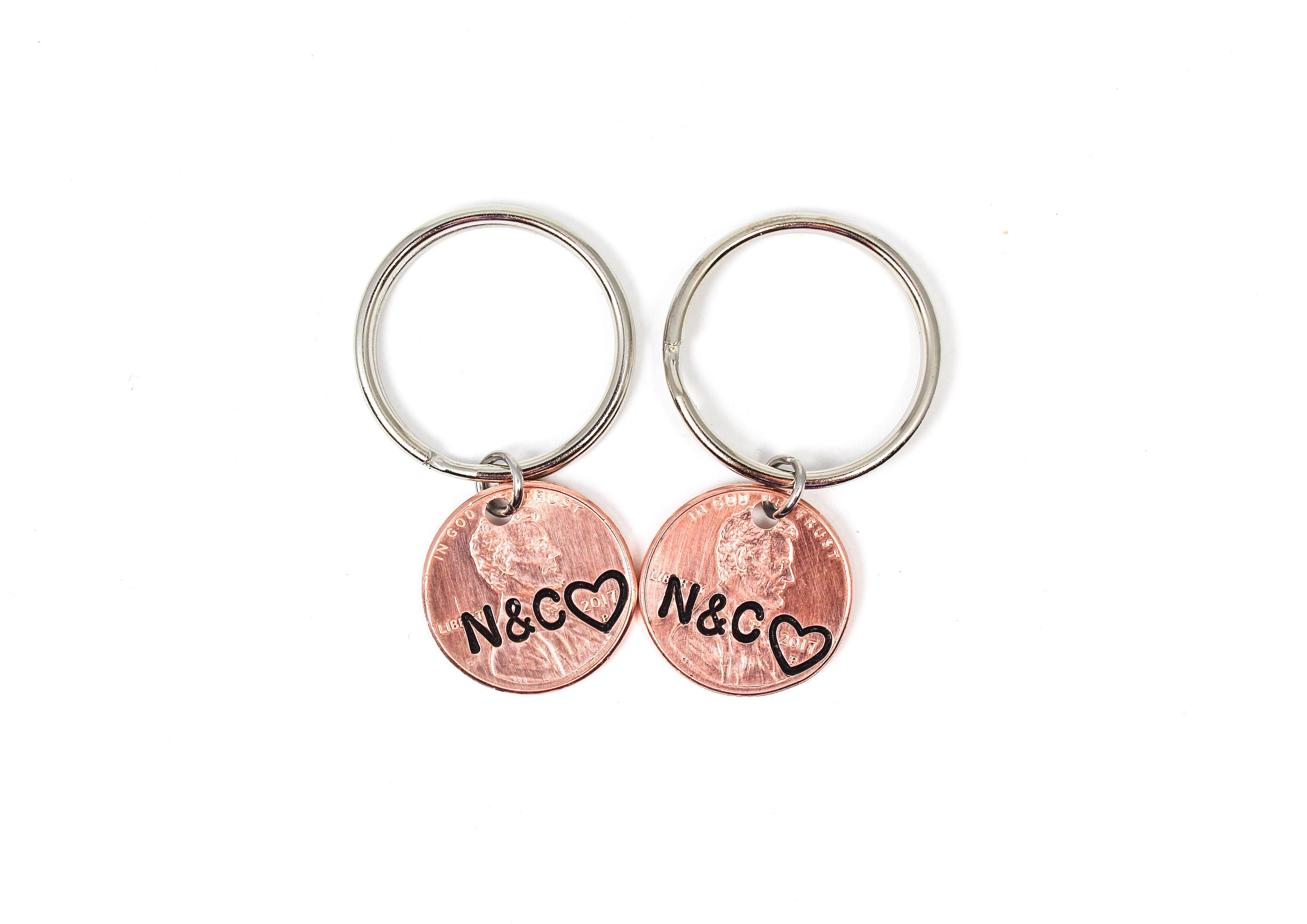 Personalised hot sale penny keyring