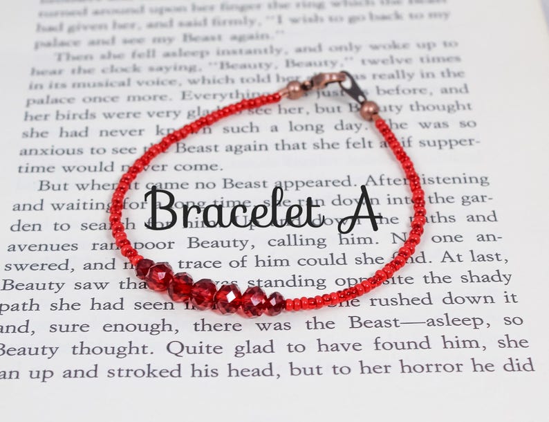 Celtic Knot Bracelet Red Seed Bead Bracelet Crystal Etsy