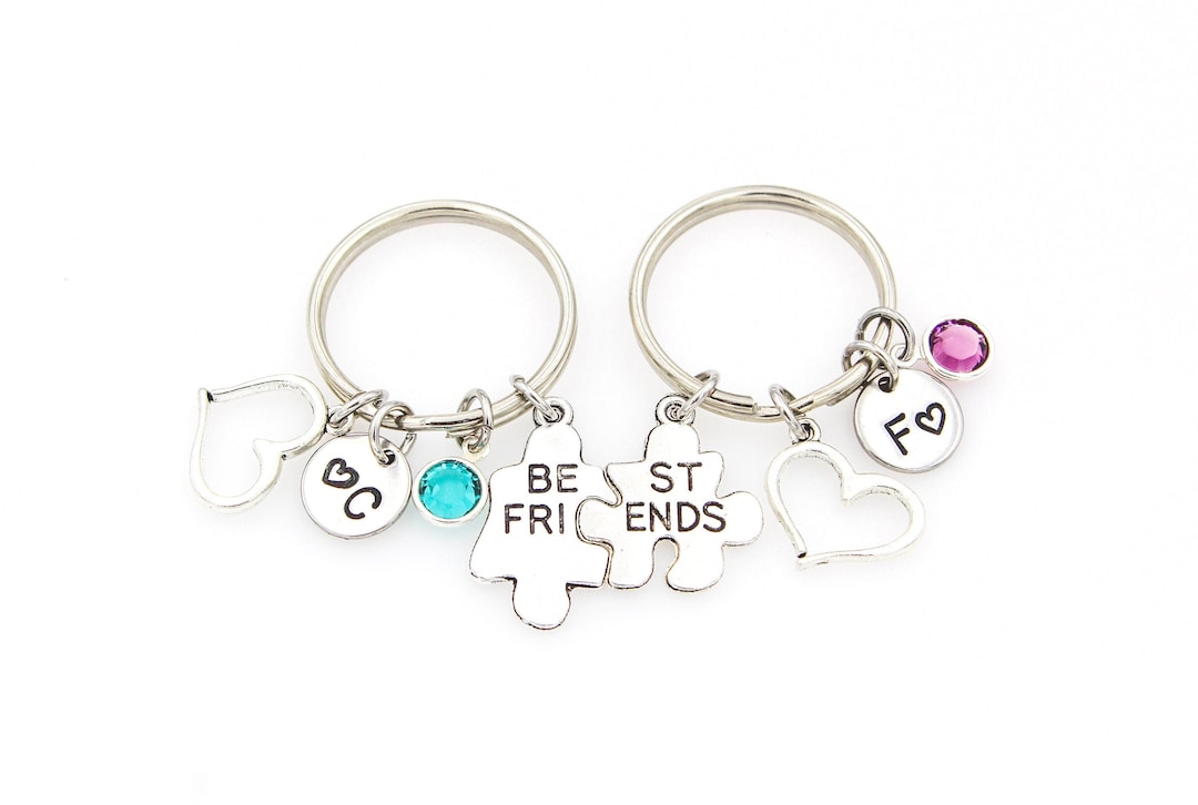 Best Friends Keychain Set, Personalized Friendship Keychains, Custom