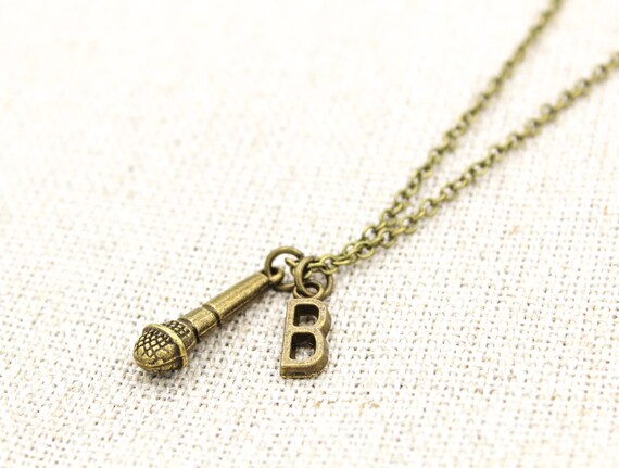 Microphone Necklace Mic Charm Necklace Musician Gifts Singer