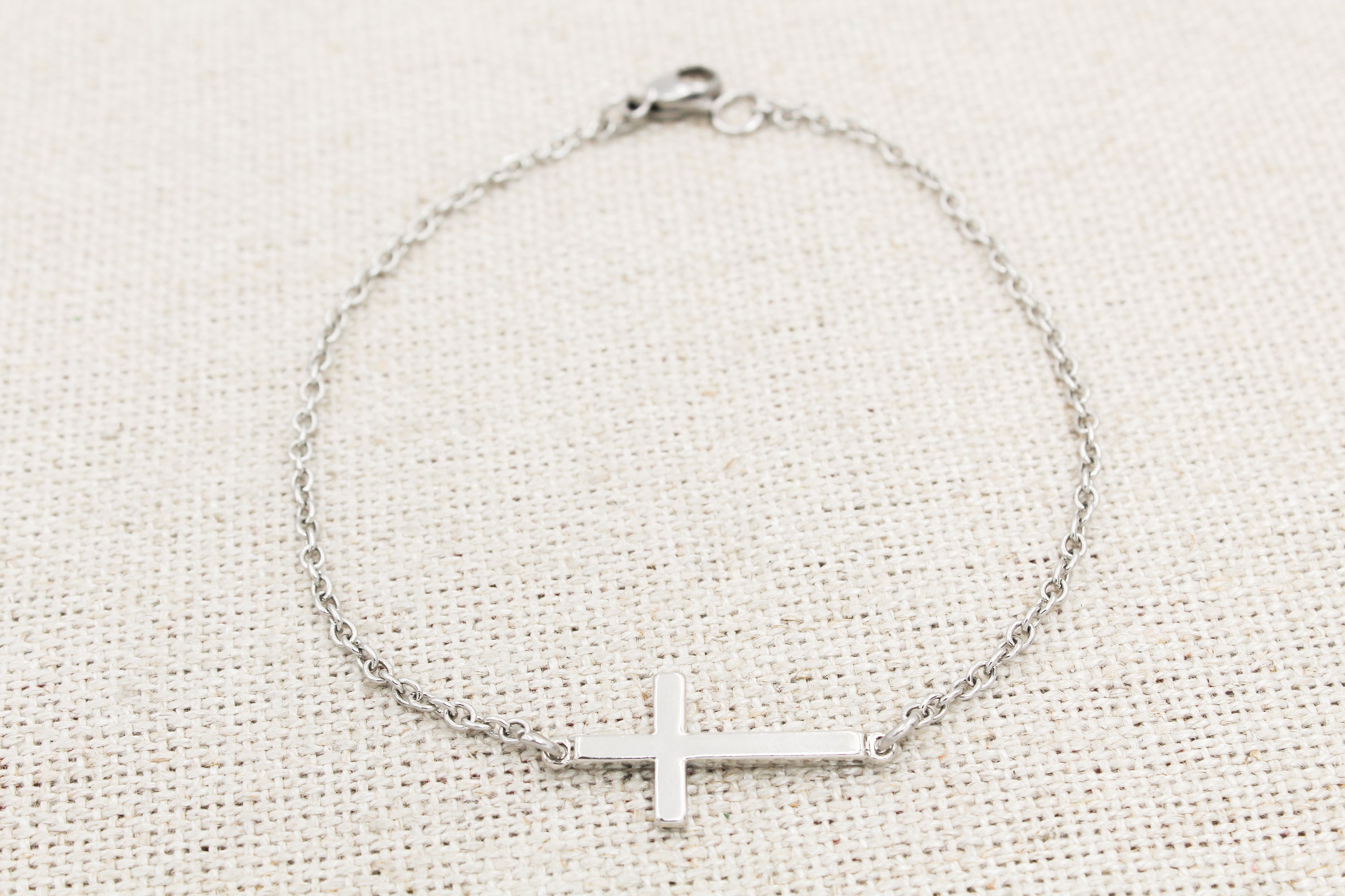 Silver Cross Anklet Cross Ankle Bracelet Christian Jewelry | Etsy