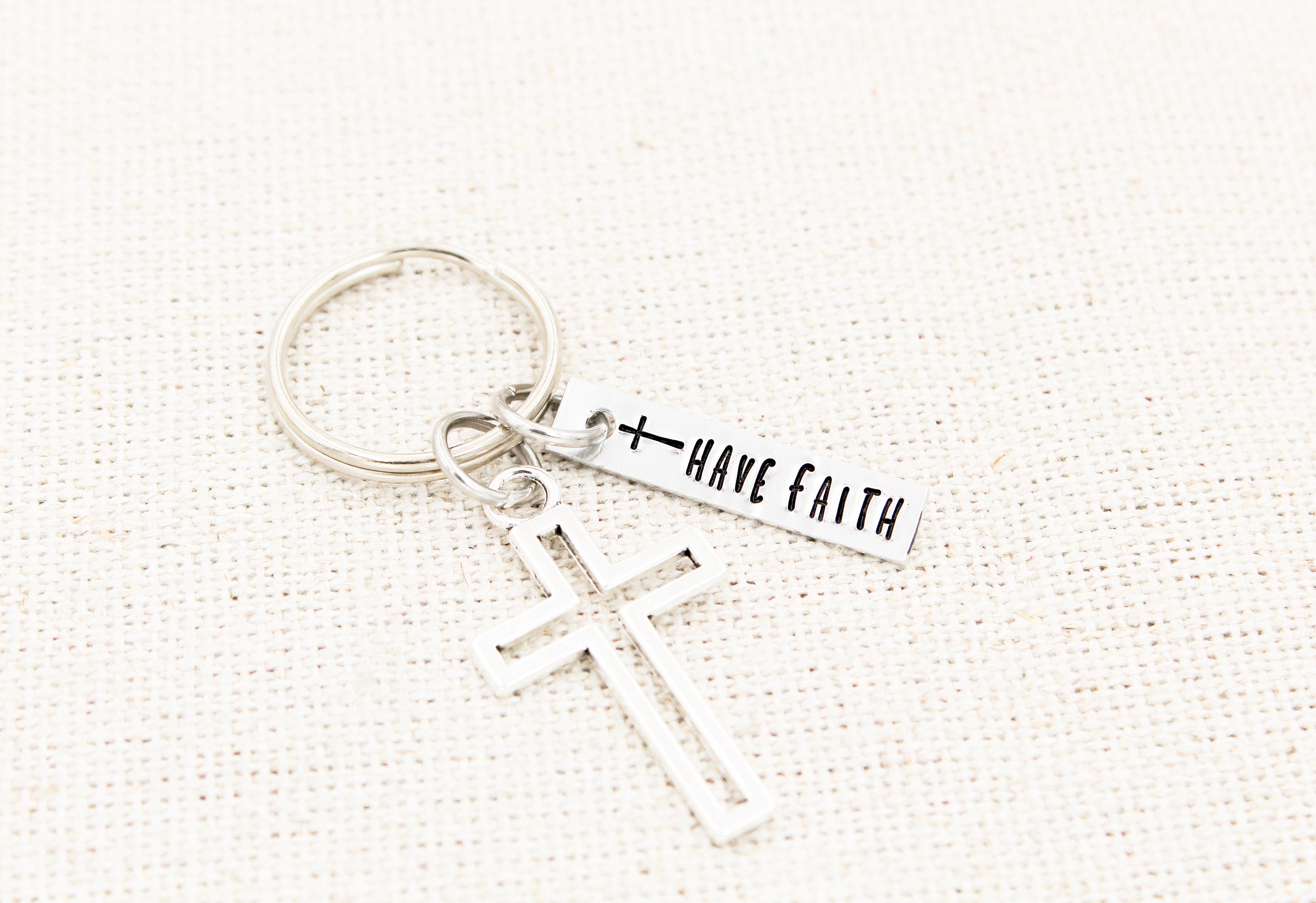 Have Faith Cross Keychain, Faith Keyring, Inspirational Gift, Christian ...