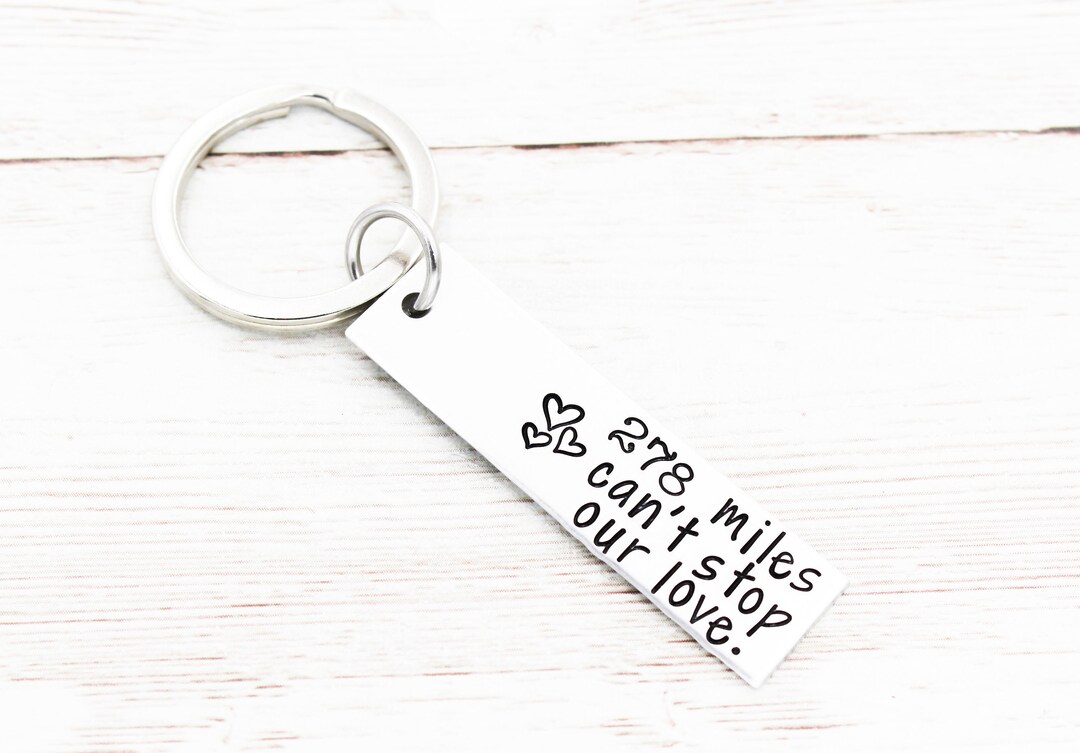 Long Distance Love Keychain, Miles Can’t Keep Us Apart, Distance ...