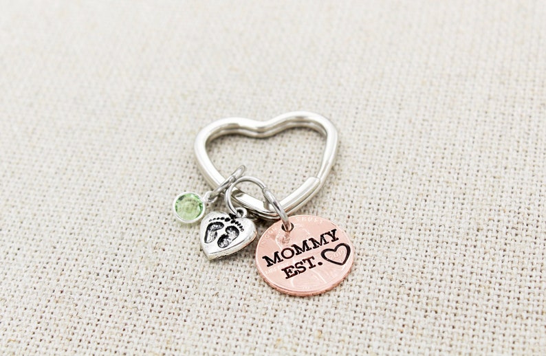 New Mom Keychain Mom Birthstone Keychain Gift For New Etsy