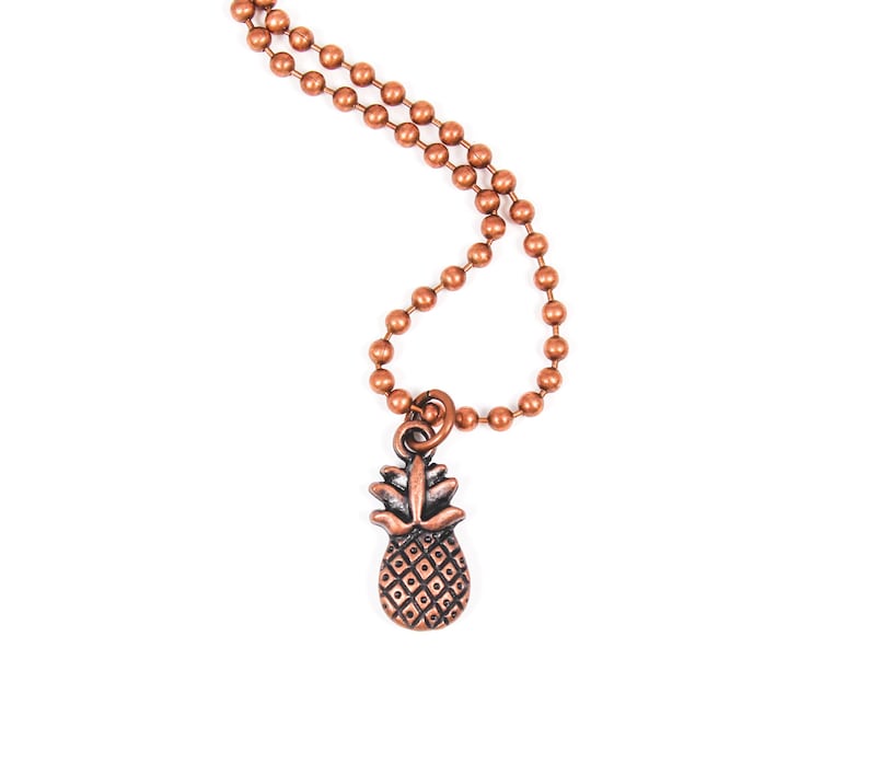 Pineapple Jewelry Pineapple Choker Pineapple Charm Necklace Pineapple Lover Gift Fruit Necklace Foodie Gift Copper Pineapple Necklace