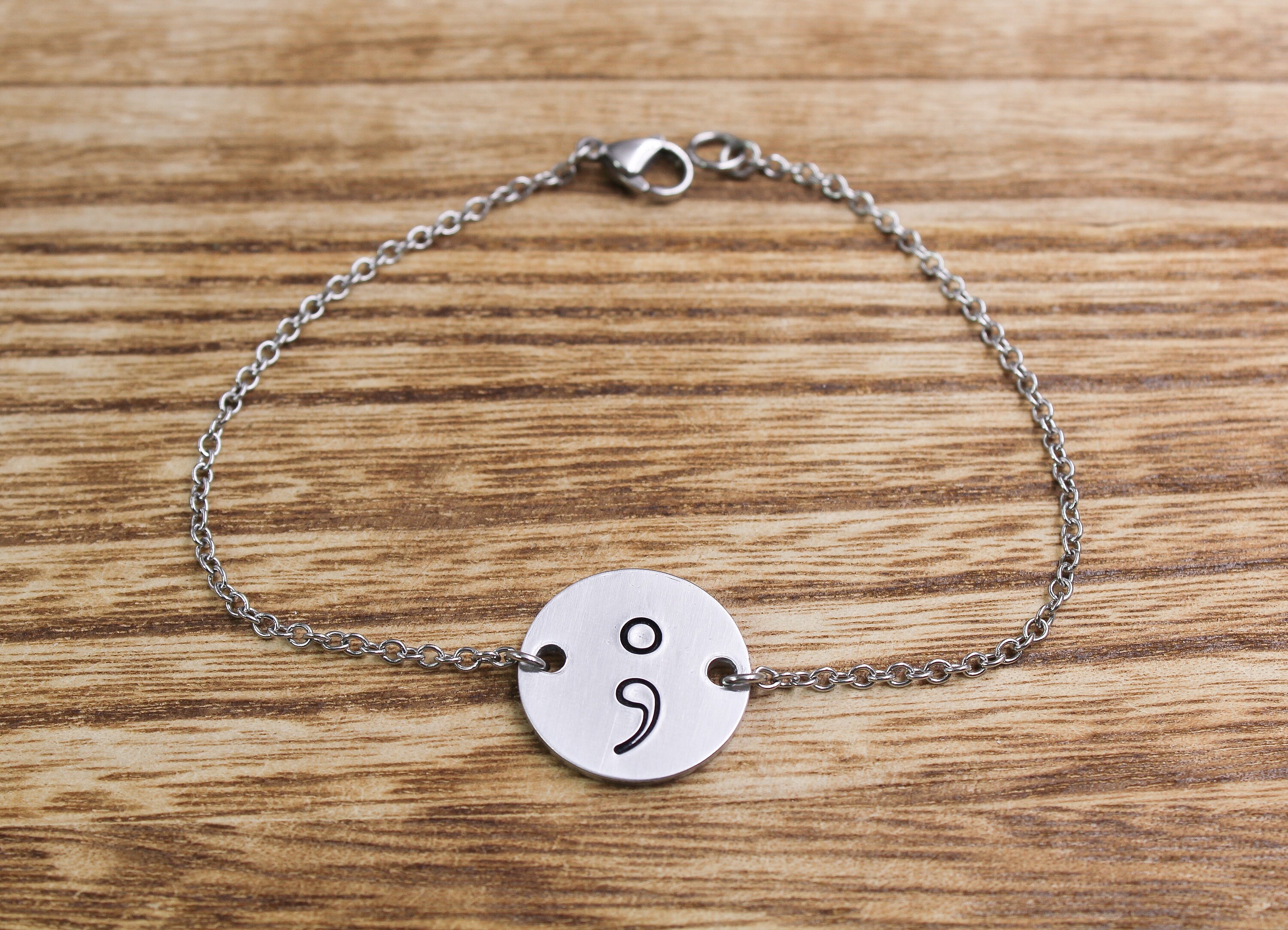Semi Colon Bracelet or Anklet Inspiring Depression Gift Suicide Awareness Jewelry My Story Isnt Over Yet Motivation Bracelets Friend Etsy