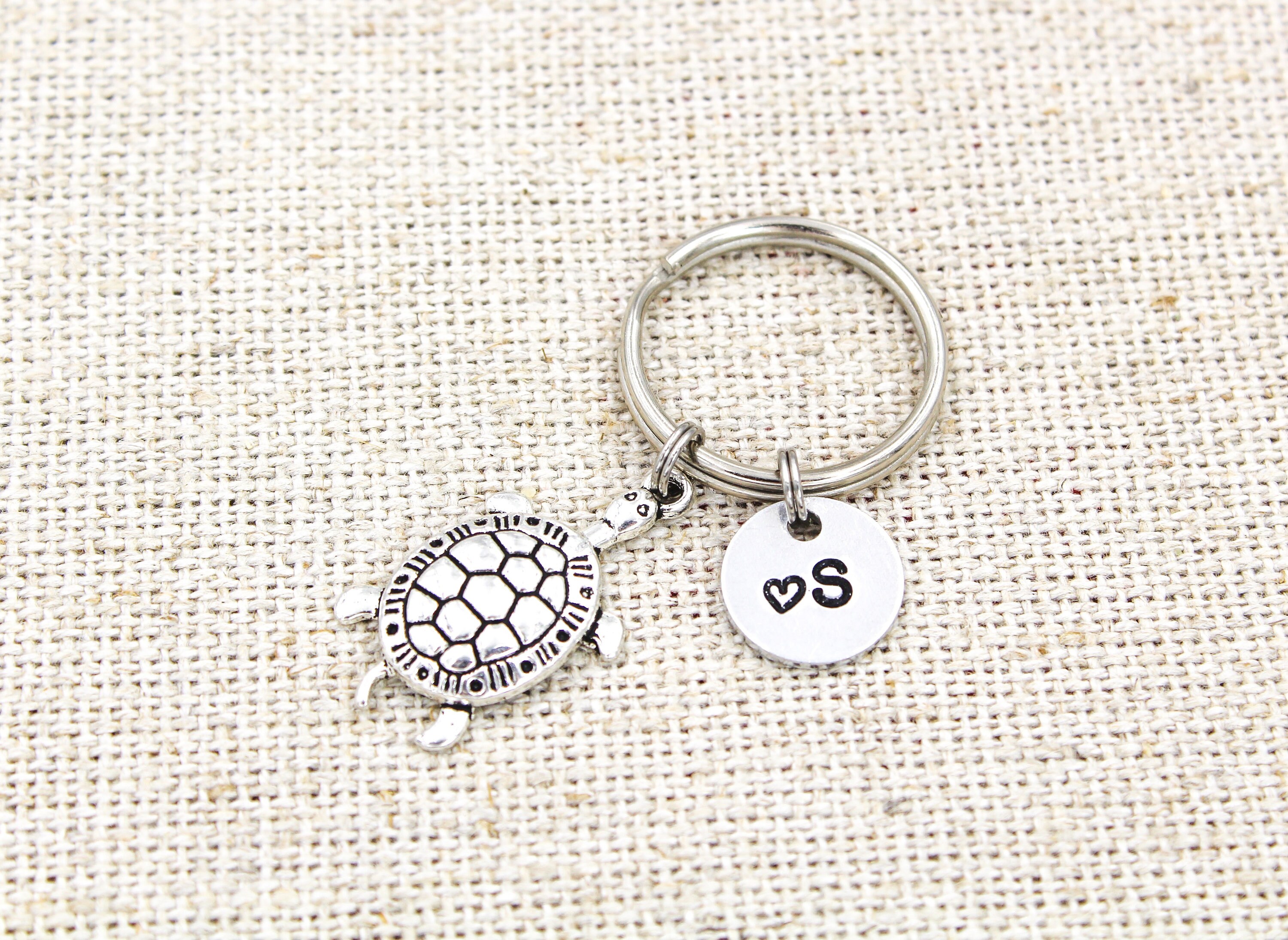 Custom Initial Turtle Keychain, Tortoise Turtle Keyring, Turtle Gifts ...