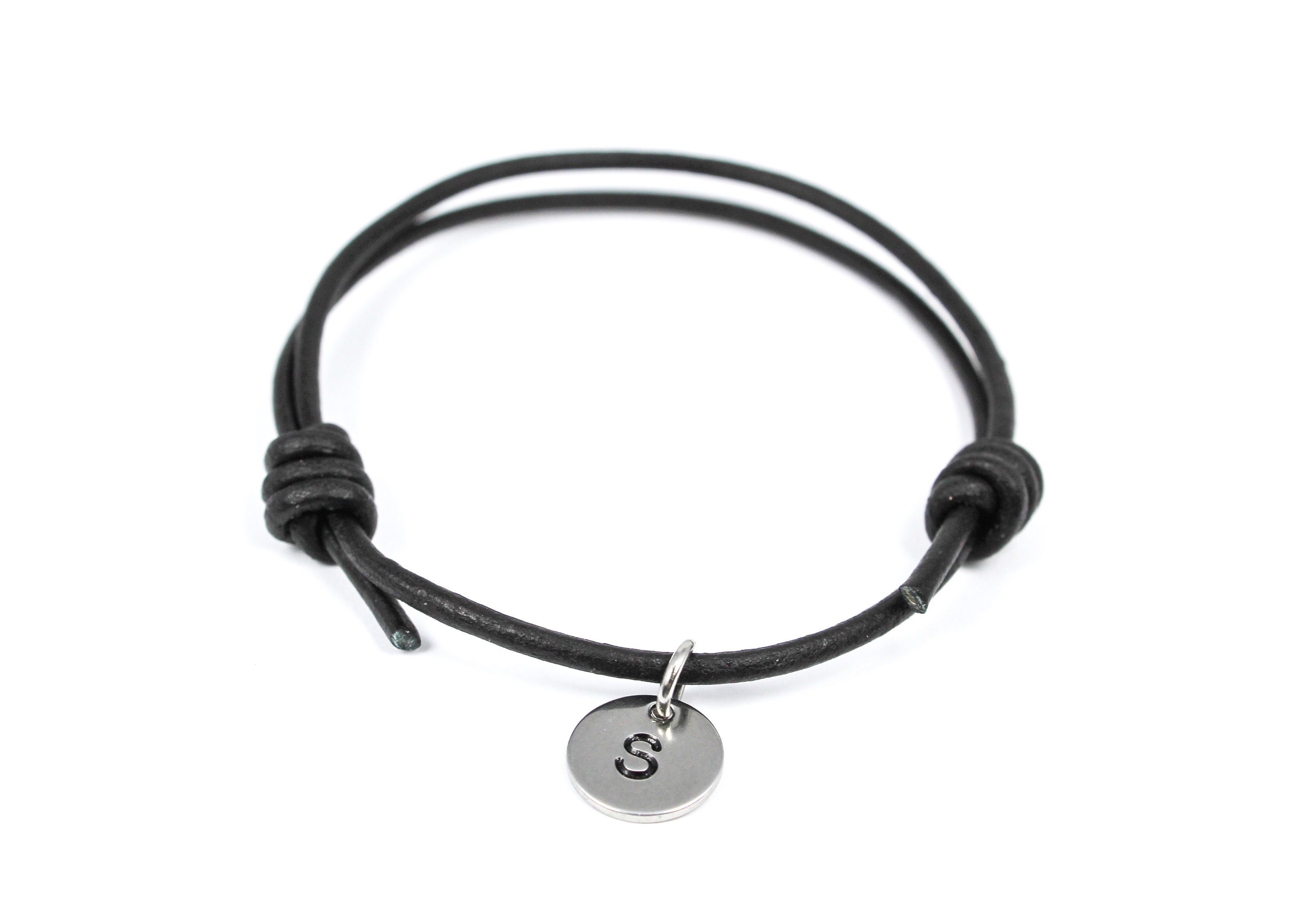 Adjustable Leather Bracelet Mens Leather Bracelet Unisex Etsy