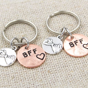Best Friends Keychain Set Pinky Promise Keychains Matching - Etsy