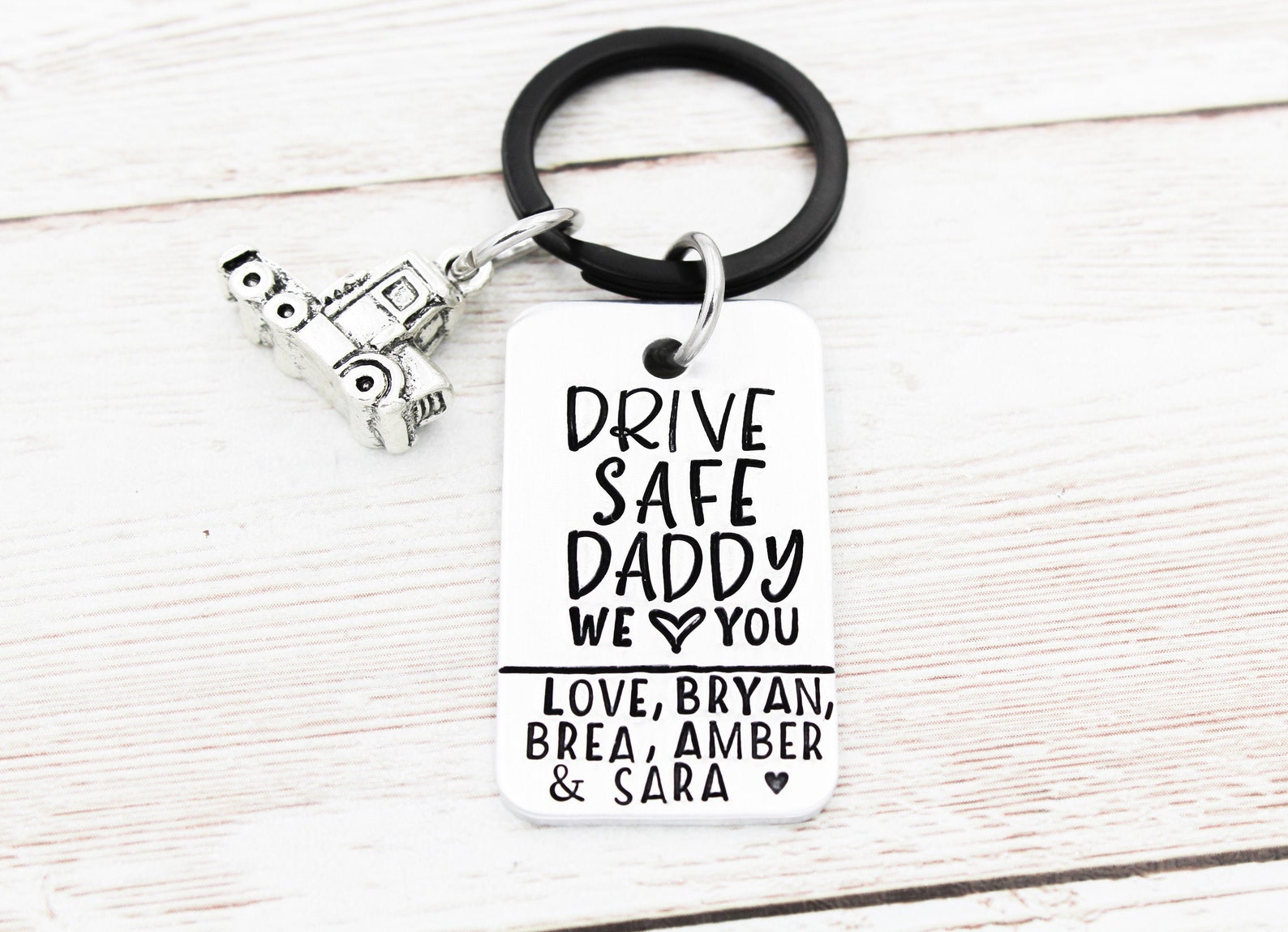 Drive Safe Daddy Keychain Truck Driver Gift Truck Driver Dad Etsy