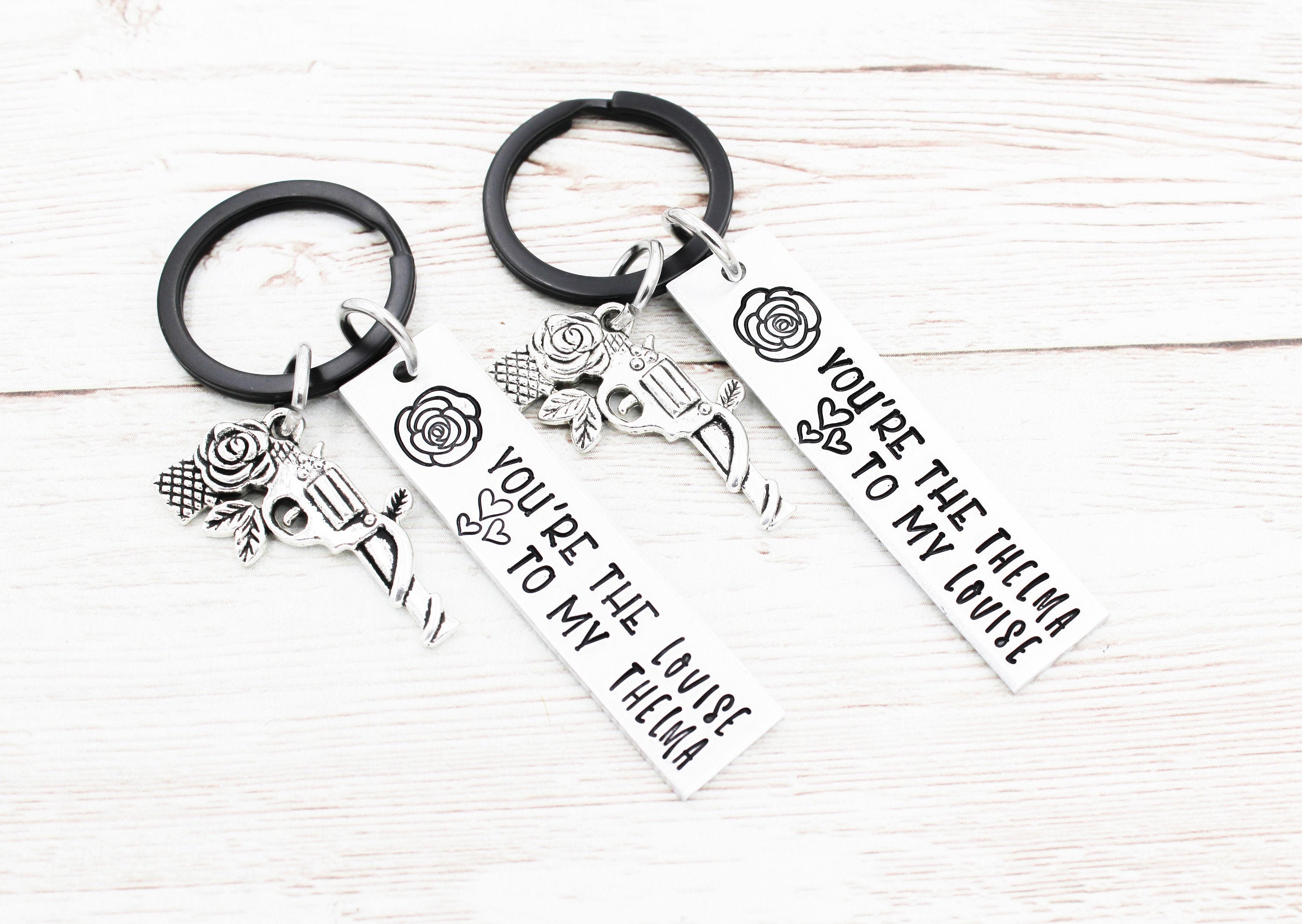You Are The Thelma To My Louise Best Friends Keychain Set Best Friends  jewelry Moving Away Gift Friendship Gifts