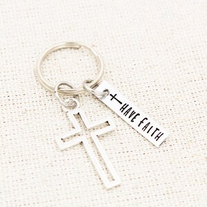 Have Faith Cross Keychain, Faith Keyring, Inspirational Gift, Christian ...