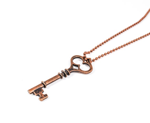 Rustic Pendant Copper Key Pendant Heart Key Pendant Skeleton Key Pendant Copper Wire Pendant Jewelry Making