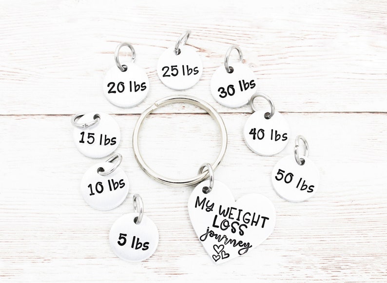 Personalized Weight Loss Journey Keychain, Weight Loss Tracker Keyring, Weight Loss Motivation Gift, Goals Gift, Milestone Keychains image 6