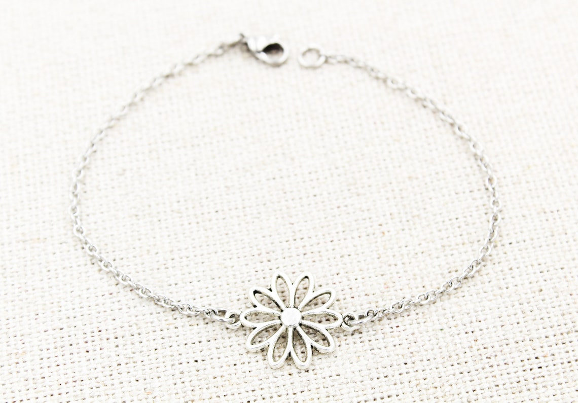 Daisy Flower Anklet Daisy Ankle Bracelet Summer Jewelry Etsy