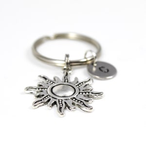Sun Keychain, Initial Keyring, Sun Keyring, You Are My Sunshine ...