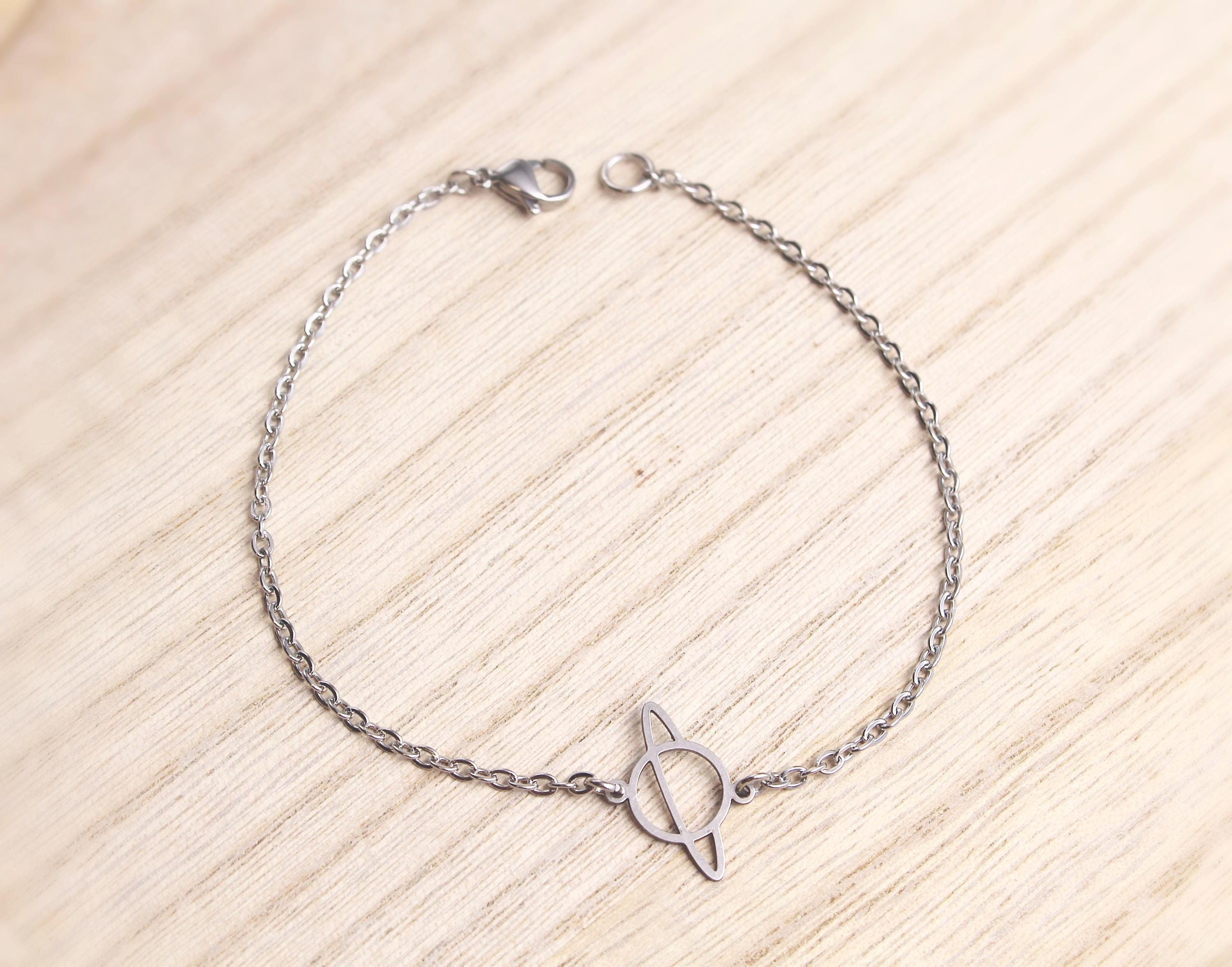 Hypoallergenic Saturn Bracelet or Anklet, Planet Saturn Ankle 