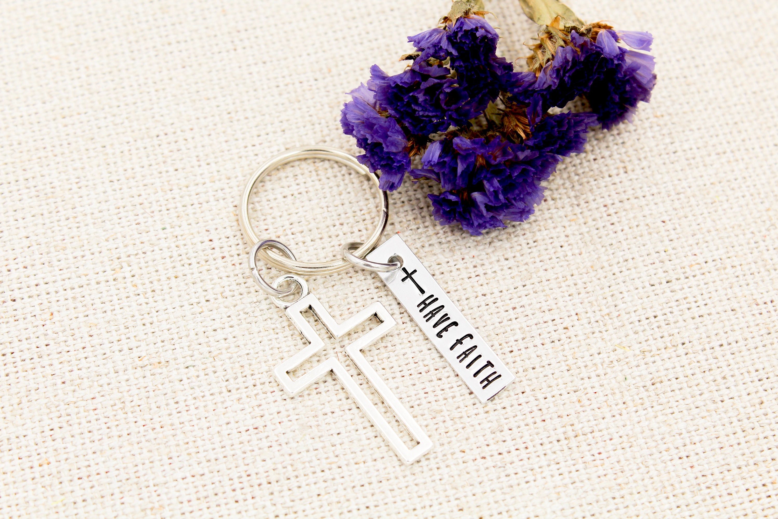 Have Faith Cross Keychain, Faith Keyring, Inspirational Gift, Christian ...