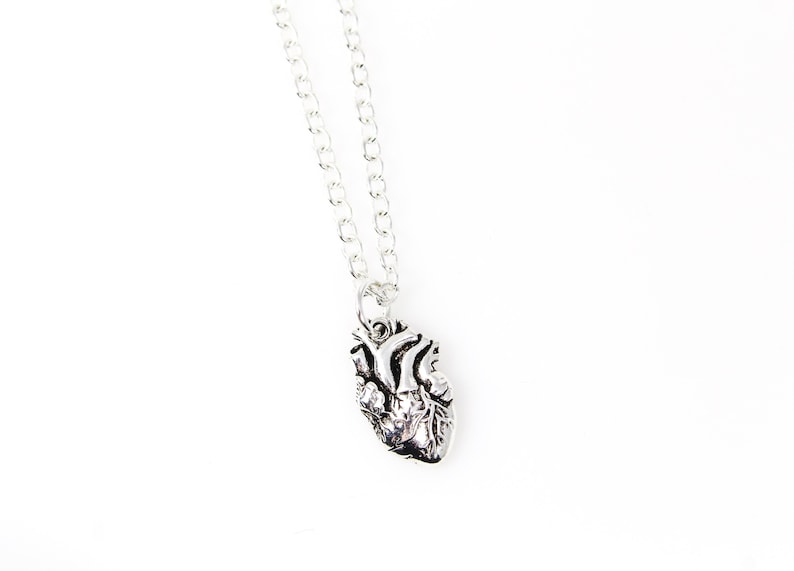 Human Heart Jewelry Cardiac Surgeon Gifts Anatomic Necklace Medical Heart Surgery Gift Anatomical Heart Necklace Realistic Heart Charm