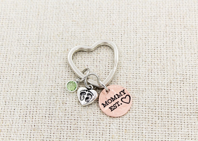 New Mom Keychain Mom Birthstone Keychain Gift For New Etsy