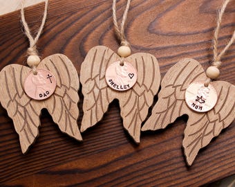 Penny From Heaven ornament engelenvleugel, gepersonaliseerd herdenkingsornament, geschenk sympathie, beschermengelornamenten, rouwcadeau, ter nagedachtenis aan